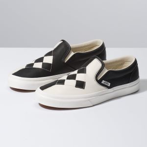 Vans Bayan Kaykay Ayakkabısı Woven Leather Slip-On Beyaz | 56113-133